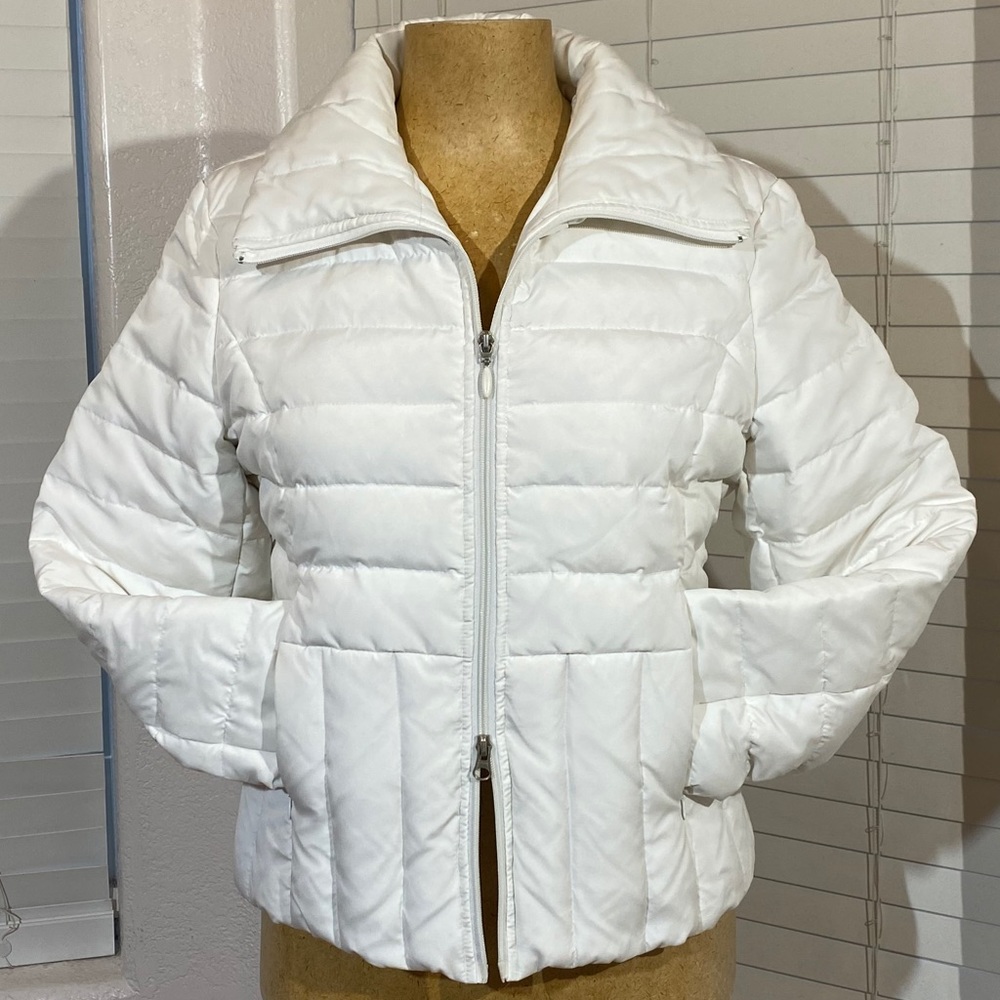 KENNETH COLE feather & down puffer jacket white M